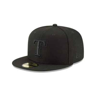 Texas Rangers Gorra | New Era MLB Blackout Basic 59fifty Fitted Cap Mexico - Negros